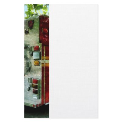 Back of Fire Truck Personalized Stationery by SusanSavad
