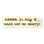Back Off Booty Sticker Bumper Stickers