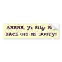 Back Off Booty Sticker bumper stickers