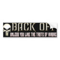Back Off bumper stickers