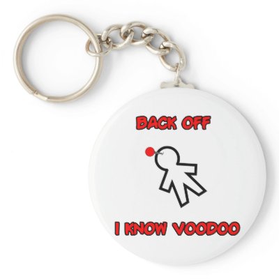 Back Off I Know Voodoo Doll Magic Spell Haitian Keychain by inquester