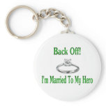 back off im married to my hero 2 keychain