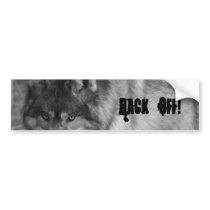 Back Off! Wild Wolf Bumper Sticker