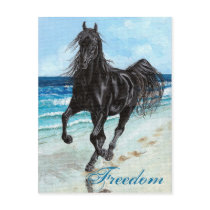Back Stallion Arabian horse Freedom postcard by Fine_Art_of_Morgane Back Stallion Arabian horse Freedom postcard