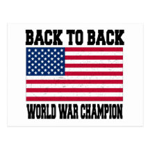 Back to Back World War Champion Post Cards