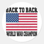 Back to Back World War Champion Round Sticker