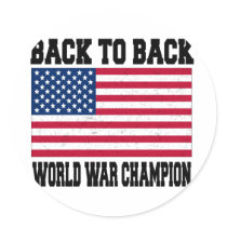 Back to Back World War Champion Round Sticker