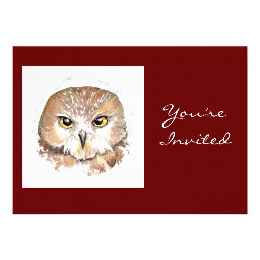 Back to Nature, Owl, Birthday Party Announcements