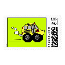 Back to School Bus Postage Stamps