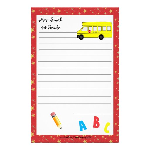 Back to School Bus Stationery