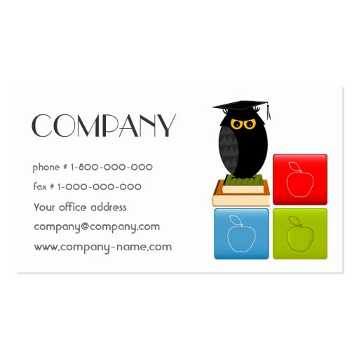 Back to School Business Card (front side)