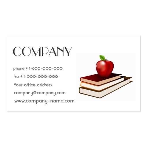 Back to School Business Card (front side)