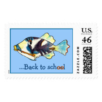 Back To School Cartoon Fish Postage postage by lillyarts Back To School Cartoon Fish Postage postage