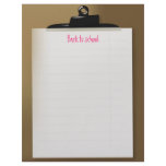 Back to school.  Clipboard letterhead