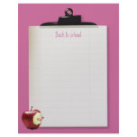 Back to school.  Clipboard letterhead (pink)