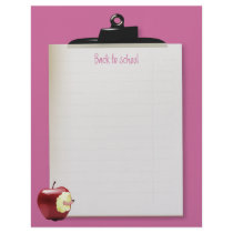 Back to school.  Clipboard letterhead (pink)
