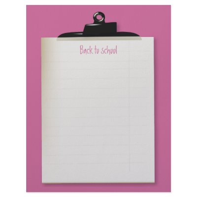 Back to school.  Clipboard letterhead (pink) by jZizzles