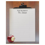 Back to school.  Clipboard letterhead (wood grain)