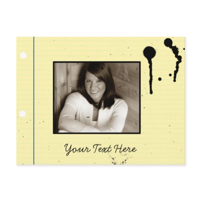 Back to School Ink Blot paper Post Card by partypassion