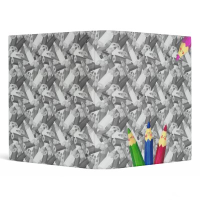 Back to School Kawaii Pencils Vinyl Binders by partymonster