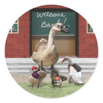 Back to School, Little Ducks! Round Sticker