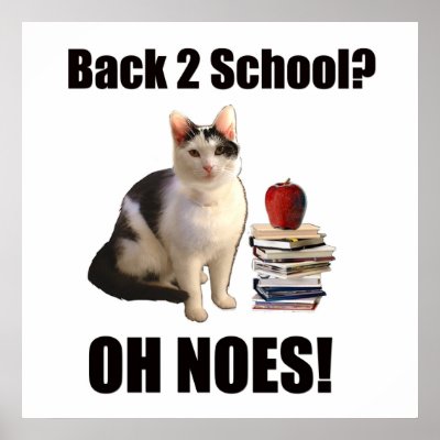 Back to school? OH NOES Print by catofmanyhats