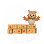 Back to School Owl Round Stickers