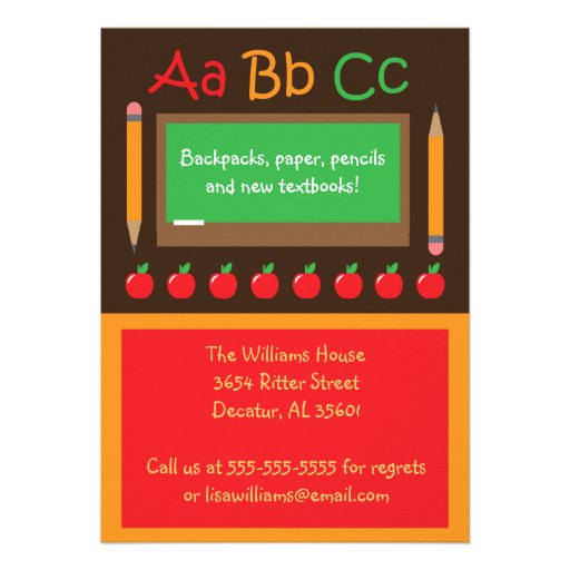 Back to School Party Invitation