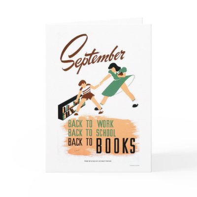 Back To School Work 1940 WPA Greeting Card by lc_wpa