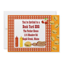 BACK YARD BBQ PERSONALIZED INVITATIONS