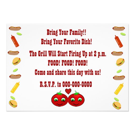 BACK YARD BBQ PERSONALIZED INVITATIONS