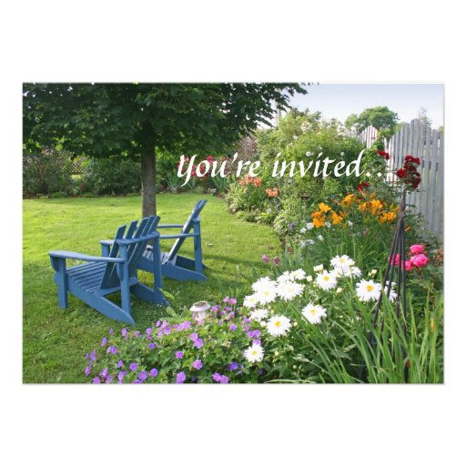 Back Yard Garden Custom Invitations