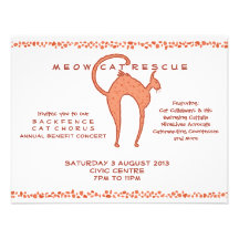 Backfence Cat Chorus 5.5x4.25 Custom Invitations