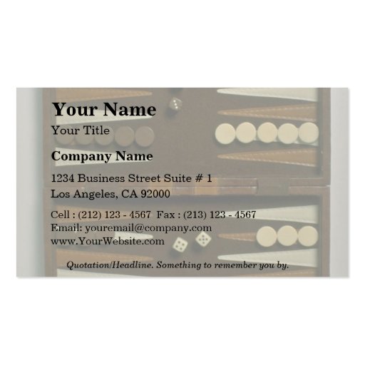 Backgammon game board business card templates (front side)