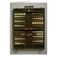 Backgammon game board greeting card