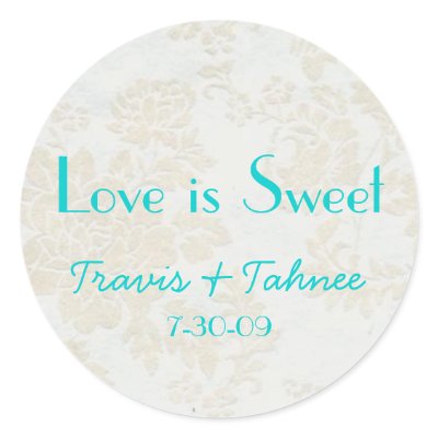 background1, Travis &amp; Tahnee, 7-30-09, Love is ... Sticker