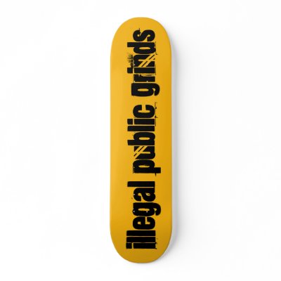 Background%20yellow, Illegal Public Grinds Skateboard Deck by IllegalPublicGrind