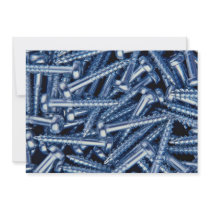 Background of metal screws invite