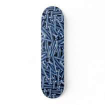 Background of metal screws skate boards