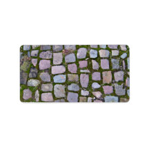 Background Of Paving Blocks With Moss Custom Address Label