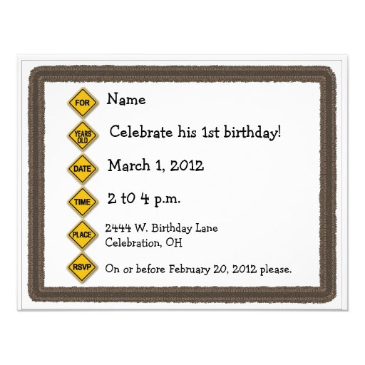 Backhoe Digger Construction  Kids Party Invitation