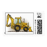 Backhoe Digger Construction Postage Stamp