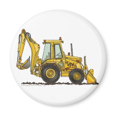 Backhoe Digger Loader Construction Magnets by art1st