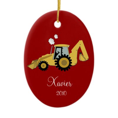 BACKHOE DIGGER Personalized Christmas Ornament