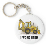 Backhoe Key Chain I Work Hard
