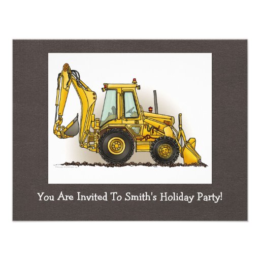 Backhoe Operator Custom Invite