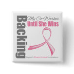Backing My Co-Worker Breast Cancer Pins