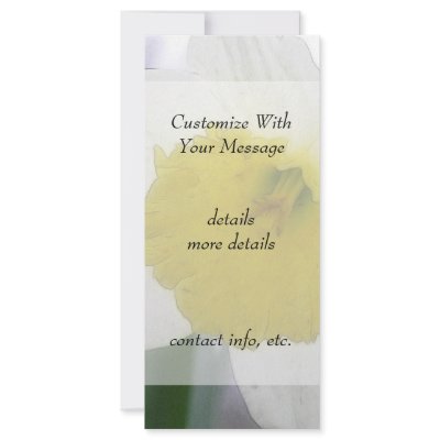 Backlit Daffodil Blossom Custom Rack Card by Pretty_World