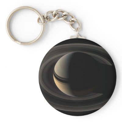 Backlit_Saturn_from_Cassini_Orbiter_2007_May_9 Keychain by MCR_designs