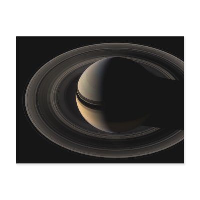 Backlit_Saturn_from_Cassini_Orbiter_2007_May_9 Post Card by MCR_designs